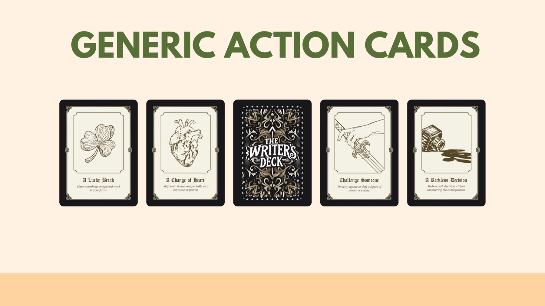 Generic action cards that any player can use to shape the story