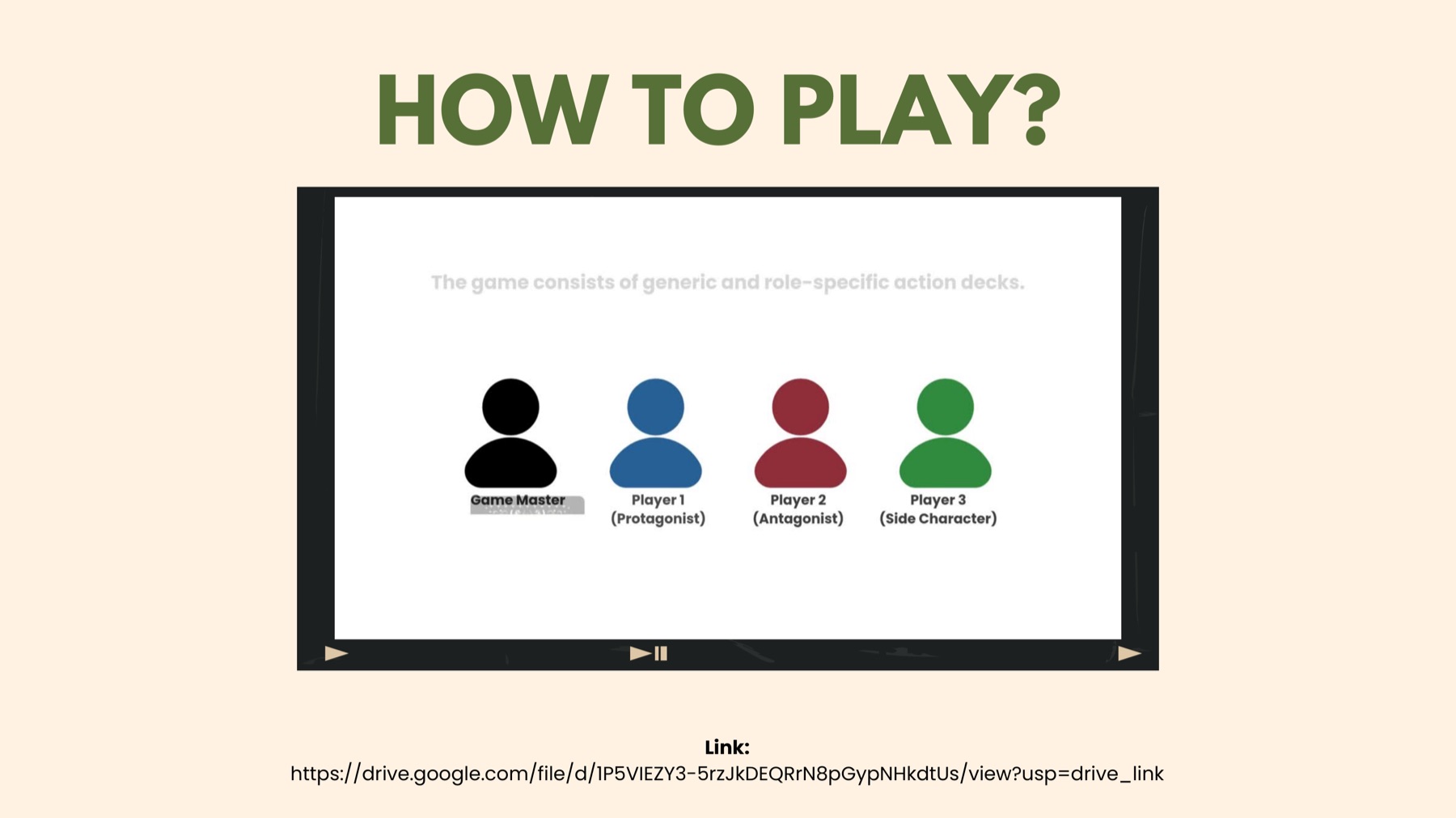 Slide explaining how to play the game